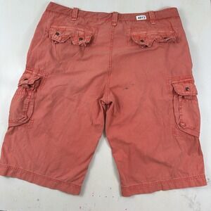 VTG XRay Mens Herringbone Cargo Shorts 40 X 15 Faded Red Military Skater Y2K